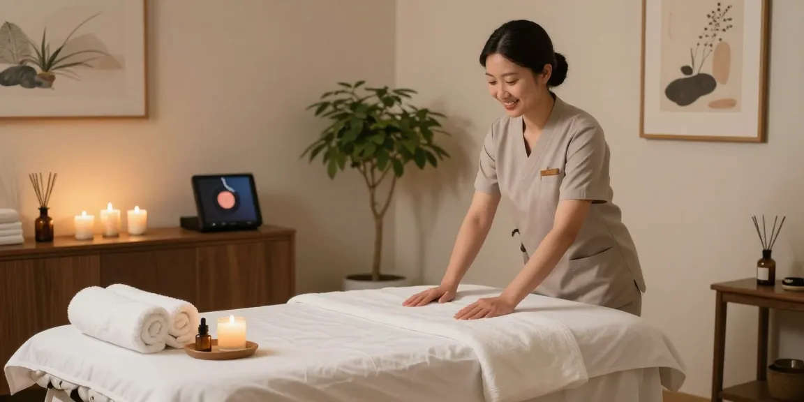 Experience 송파출장안마 with a serene massage therapy room, inviting ambiance, and professional therapist.