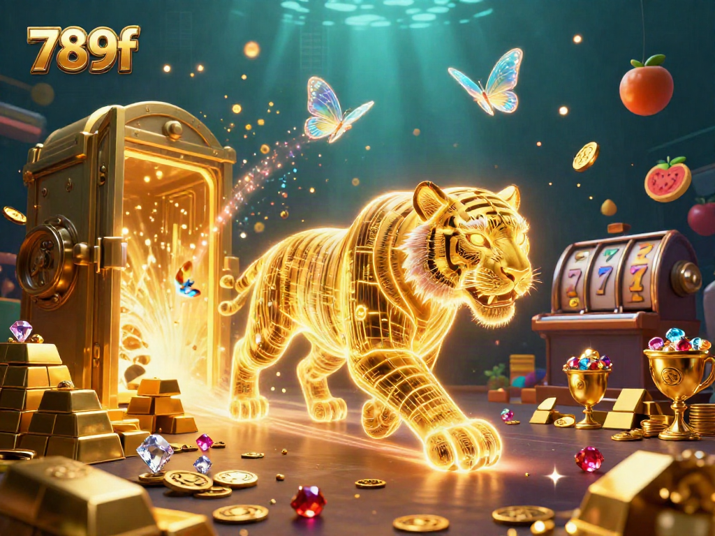 Experience thrilling wins at 789f, featuring golden tigers, vibrant jackpots, and stunning casino graphics.