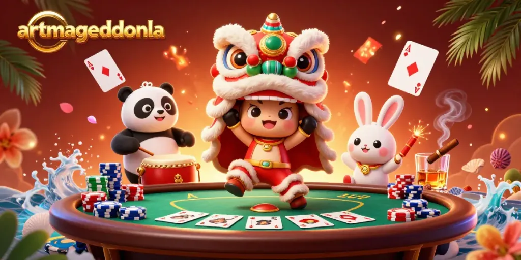 Experience the excitement of artmageddonla with lively characters and vibrant casino elements.