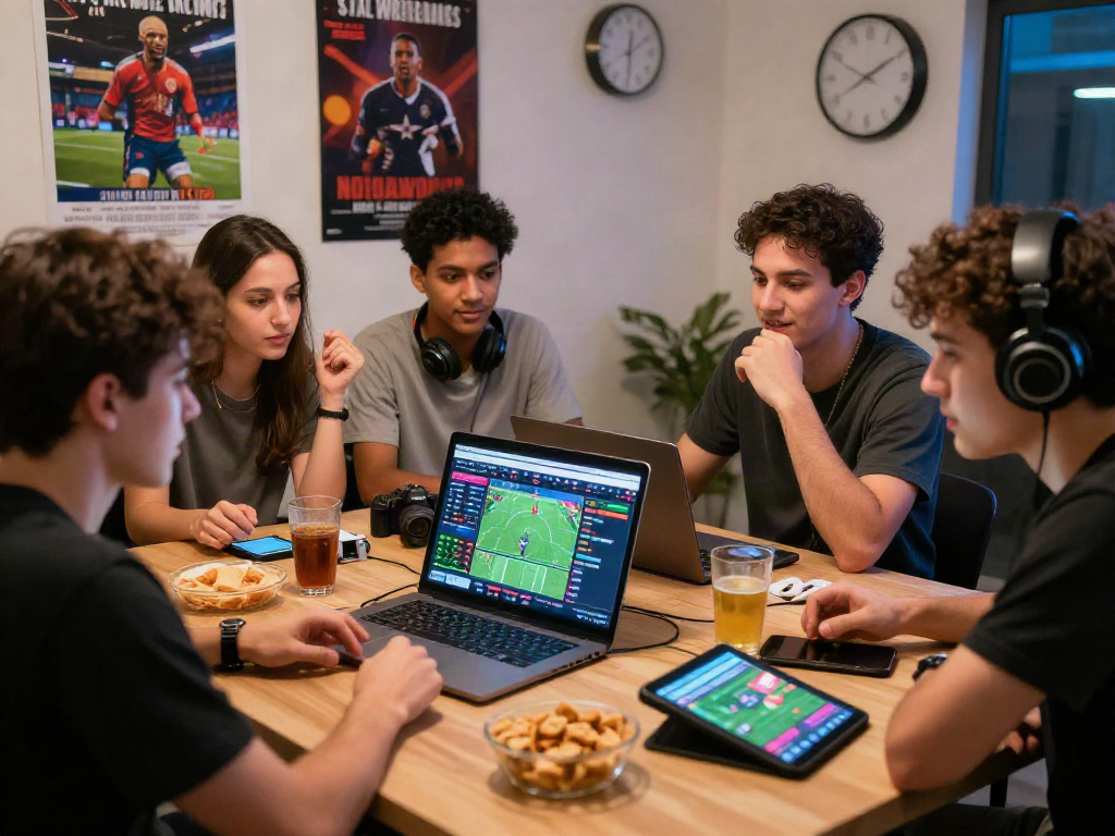 Engaged friends discussing 토토사이트 검증 먹튀스팟 while enjoying a gaming night.