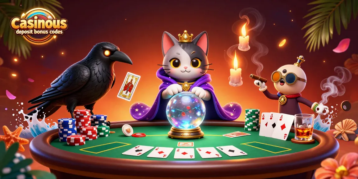 Experience the thrill of casinous deposit bonus codes with an enchanting casino scene featuring mystical characters and game elements.