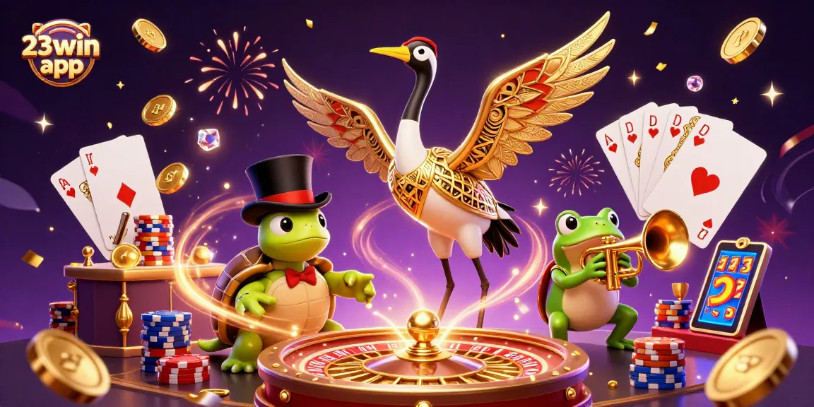 Engage in thrilling gameplay with the 23win app, featuring vibrant characters and dynamic casino elements.